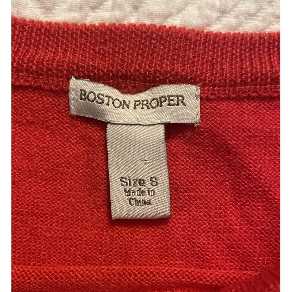 Boston Proper Dress Size Small Red Office Or Date Night Knee-length Silk Knit - Picture 3 of 10